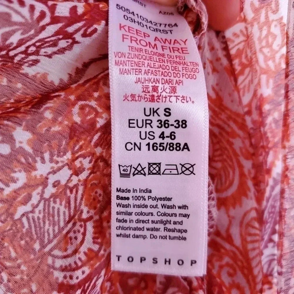 NWT Topshop Womens Paisley Print Cover-Up Chiffon Maxi Dress Size Small - Picture 8 of 13